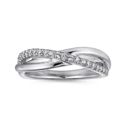 Hot Gabriel & Co. 925 Sterling Silver White Sapphire Criss Cross Ring