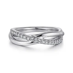 Hot Gabriel & Co. 925 Sterling Silver White Sapphire Criss Cross Ring