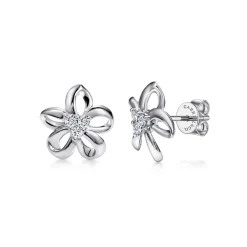 Online Gabriel & Co. 925 Sterling Silver White Sapphire Floral Stud Earrings