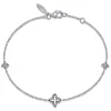 Sale Gabriel & Co. 925 Sterling Silver White Sapphire Clover Station Bracelet