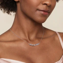 Outlet Gabriel & Co. 925 Sterling Silver White Sapphire Bar Necklace
