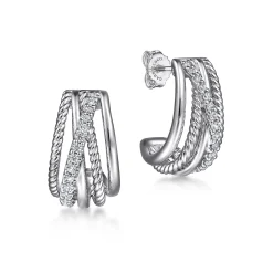 Best Gabriel & Co. 925 Sterling Silver White Sapphire Hampton J Earrings