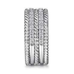 Best Gabriel & Co. 925 Sterling Silver White Sapphire Hampton Easy Stacklable Band Ladies Ring
