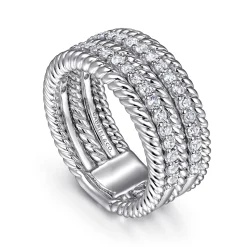 Best Gabriel & Co. 925 Sterling Silver White Sapphire Hampton Easy Stacklable Band Ladies Ring