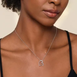 Online Gabriel & Co. 925 Sterling Silver White Sapphire Open Heart Pendant Necklace