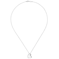 Online Gabriel & Co. 925 Sterling Silver White Sapphire Open Heart Pendant Necklace