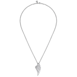 Outlet Gabriel & Co. 925 Sterling Silver White Sapphire Angel Wing Pendant Necklace