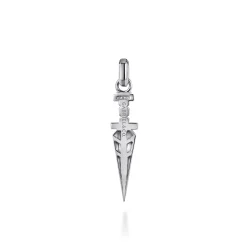 Best Gabriel & Co. 925 Sterling Silver White Sapphire Dagger Pendant