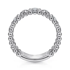 Clearance Gabriel & Co. 925 Sterling Silver White Sapphire Bujukan Easy Stackable Ladies Ring