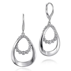 Gabriel & Co. 925 Sterling Silver White Sapphire Drop Earrings- Bujukan