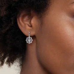 Hot Gabriel & Co. Sterling Silver White Sapphire Vintage Inspired Drop Earrings