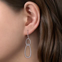 Hot Gabriel & Co. 925 Sterling Silver White Sapphire Bujukan Drop Earrings
