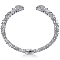 Gabriel & Co. Sterling Silver White Sapphire Bujukan Bangle