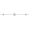 Gabriel & Co. 925 Sterling Silver White Sapphire Ankle Bracelet with Clover Stations