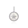 Clearance Gabriel & Co. 925 Sterling Silver White Sapphire and Mother Of Pearl Medallion Pendant- Bujukan