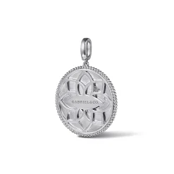 New Gabriel & Co. 925 Sterling Silver White Sapphire Bujukan Sagittarius Medallion Pendant With Detachable Bail