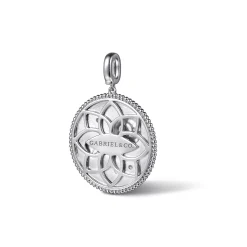 New Gabriel & Co. 925 Sterling Silver White Sapphire Bujukan Aries Medallion Pendant With Detachable Bail