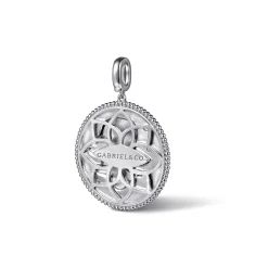 Discount Gabriel & Co. 925 Sterling Silver White Sapphire Bujukan Virgo Medallion Pendant With Detachable Bail
