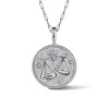 New Gabriel & Co. 925 Sterling Silver White Sapphire Bujukan Libra Medallion Pendant With Detachable Bail