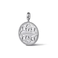 New Gabriel & Co. 925 Sterling Silver White Sapphire Bujukan Libra Medallion Pendant With Detachable Bail