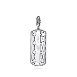 New Gabriel & Co. 925 Sterling Silver White Sapphire Personalized Medallion Pendant With Detachable Bail