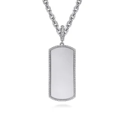 New Gabriel & Co. 925 Sterling Silver White Sapphire Personalized Medallion Pendant With Detachable Bail