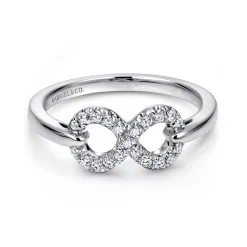 Gabriel & Co. 925 Sterling Silver White Sapphire Infinity Ring