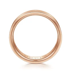 Clearance Gabriel & Co. Steven - 14K Rose Gold 6mm - Flat Men's Wedding Band in Satin Finish