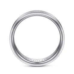 Gabriel & Co. Steven - 14K White Gold 6mm - Flat Men's Wedding Band in Satin Finish