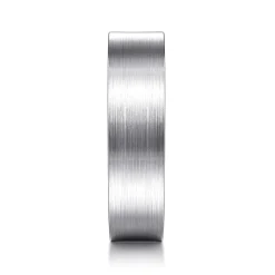 Gabriel & Co. Steven - 14K White Gold 6mm - Flat Men's Wedding Band in Satin Finish
