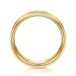 Outlet Gabriel & Co. Steven - 14K Yellow Gold 6mm - Flat Men's Wedding Band in Satin Finish