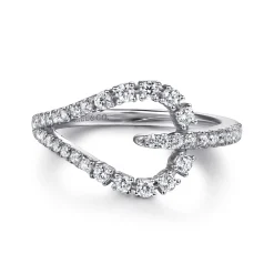 Best Gabriel & Co. Strides - 14K White Gold Diamond Stirrup Ring