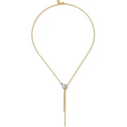 Discount Gabriel & Co. Strides - 14K White Yellow Gold Bujukan and Diamond Stirrup Y Necklace