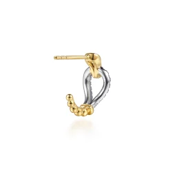 Hot Gabriel & Co. Strides - 14K White Yellow Gold Bujukan Graduating Diamond Stirrup J Hoop Earrings