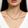 Online Gabriel & Co. Strides - 14K Yellow Gold and 925 Sterling Silver Bujukan Beaded Stirrup Link Chain Necklace