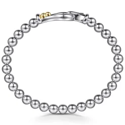 Hot Gabriel & Co. Strides - 14K Yellow Gold and 925 Sterling Silver Bujukan Stirrup Bangle Bracelet