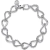 New Gabriel & Co. Strides - 925 Sterling Silver Bujukan Beaded Stirrup Link Chain Bracelet