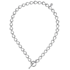 Gabriel & Co. Strides - 925 Sterling Silver Bujukan Beaded Stirrup Link Chain Necklace