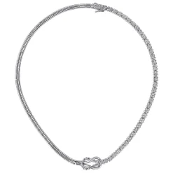 Clearance Gabriel & Co. Strides - 925 Sterling Silver Bujukan Beaded Stirrup Chocker Necklace