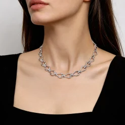 Best Gabriel & Co. Strides - 925 Sterling Silver Bujukan Beaded Horseshoe White Sapphire Link Chain Necklace