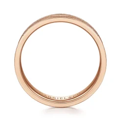 Online Gabriel & Co. Stuart - 14K Rose Gold 6mm - Men's Wedding Band in Sandblast Finish