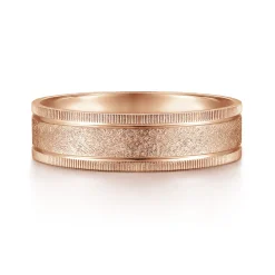 Online Gabriel & Co. Stuart - 14K Rose Gold 6mm - Men's Wedding Band in Sandblast Finish