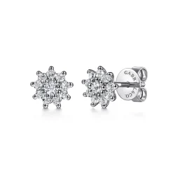 Clearance Gabriel & Co. Stud Earrings 14K White Gold White Sapphire