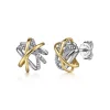 New Gabriel & Co. Stud Earrings 14K Yellow Gold and 925 Sterling Silver