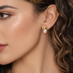 Clearance Gabriel & Co. Stud Earrings 14K Yellow Gold Bujukan Pearl Studs