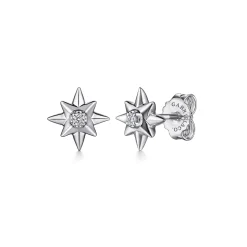 Hot Gabriel & Co. Stud Earrings 925 Sterling Silver Diamond 0.04ct