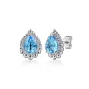 New Gabriel & Co. Stud Earrings 925 Sterling Silver Swiss Blue Topaz Bujukan