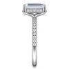 Best Gabriel & Co. Suede - 14K White Gold Emerald Cut Hidden Halo Diamond Engagement Ring
