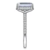 Discount Gabriel & Co. Suede - 14K White Gold Emerald Cut Hidden Halo Diamond Engagement Ring
