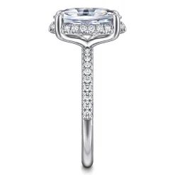 Outlet Gabriel & Co. Suede - 14K White Gold Oval Hidden Halo Diamond Engagement Ring